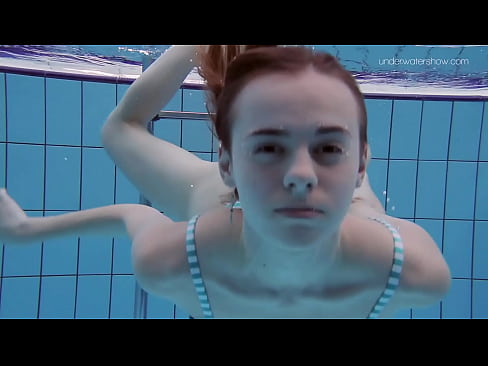 Anna Netrebko swims underwater in swimming pool purely naked
