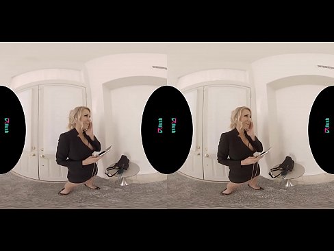 Stunning busty blonde MILF rides your cock in virtual reality