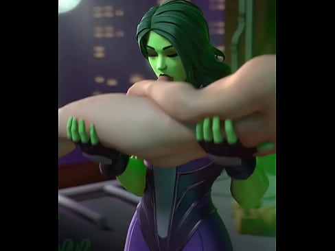 She-hulk chupando polla de debilucho
