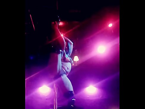 Another pole dancing in thong