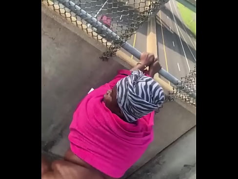 Monkey shakes thick naked ass on bridge
