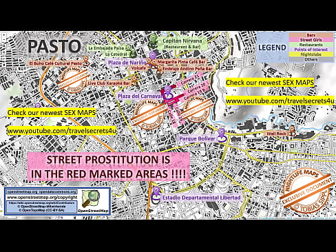 Street Map of Pasto, Colombia with Indication where to find Streetworkers, Freelancers and Brothels. Also we show you the Bar, Nightlife and Red Light District in the City