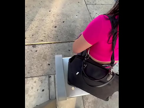 Big booty bitch at the bus stop