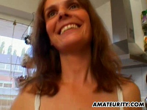 Hot amateur Milf gets fucked in her kitchen