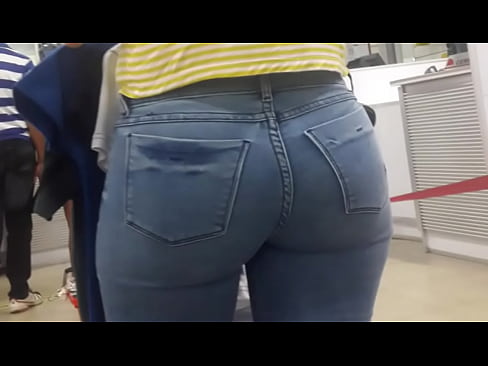Public ass in tight jean 1
