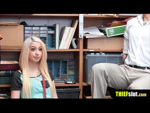 Innocent looking blonde thief chick gets a rough sexual punishement  Innocent looking blonde thief chick gets a rough sexual punishement