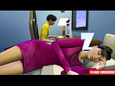 Asian step-mother fucking by after he watched porn movies