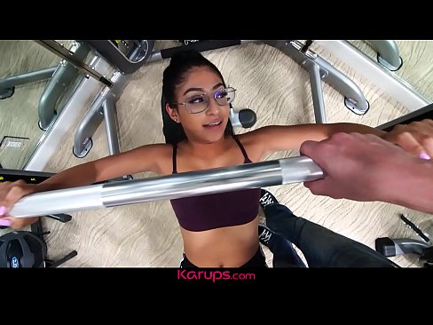 Horny Fit Coed Binky Beaz Finishes Her Workout With Her PT Ramming Her Tight Little Latina Pussy