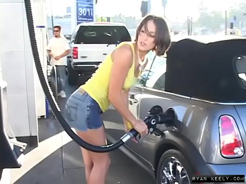 Bare Foot washing her Car