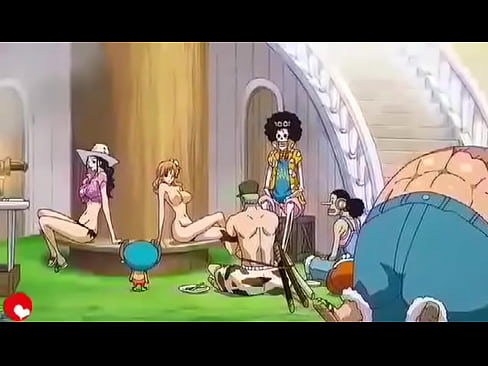 Nami and Robin play volley ball