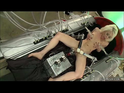 Hot blonde lesbian Lorelei Lee laying with legs spreaded and fucking electric bulb then she fisting Dylan Ryan while getting anal fucking machine