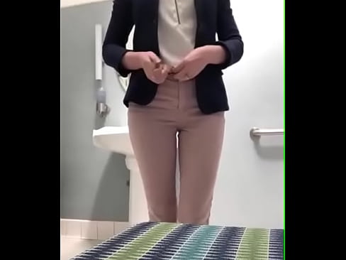 Female boss strips down in the office toilet