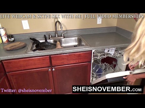 Hot Black Stepsister Roleplay In Dirty Kitchen, Young Skinny Whore Sheisnovember Exposing Her Shaved Pussy After Taking Panties Off, Walking Around With Bubble Butt Shaking While Washing Dishes And Posing For Stepbrother on Msnovember