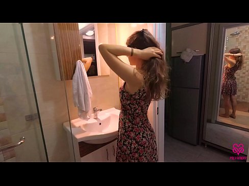 Beautiful Hanna take a shower with black dildo till orgasm