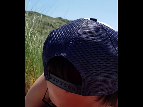 Asian blowjob on the nude beach with cum
