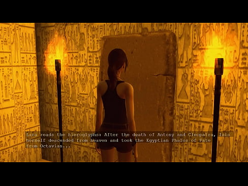 Lara Croft fucks with the guardian of the tomb