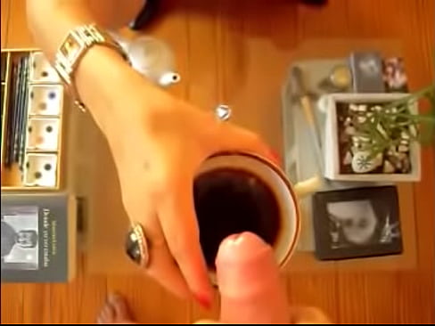 Amateur d. cum on coffee