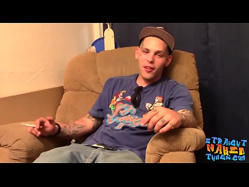 Straight thug jerking off and cumming