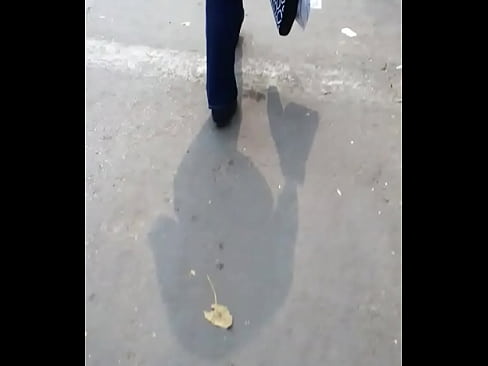 Big ass indian on road walking