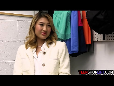 Tiny Asian shoplifter teen had her card declined but that was not her fault right?