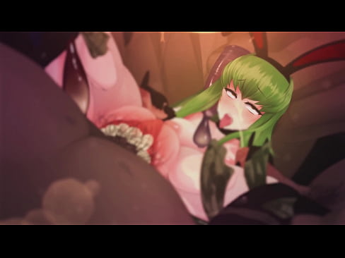 Green haired anime girl bukake