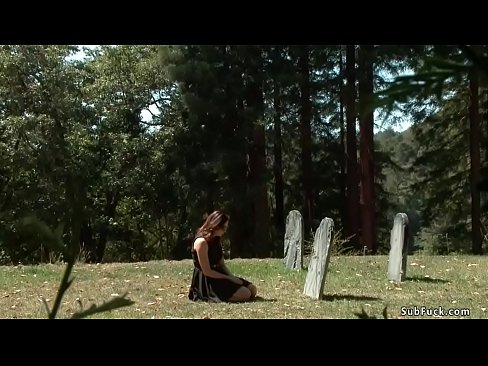Chanel Preston investigates sacrification and witnesses hunt of a blonde Iris Rose in woods and together with her gets banged in bondage by John Strong