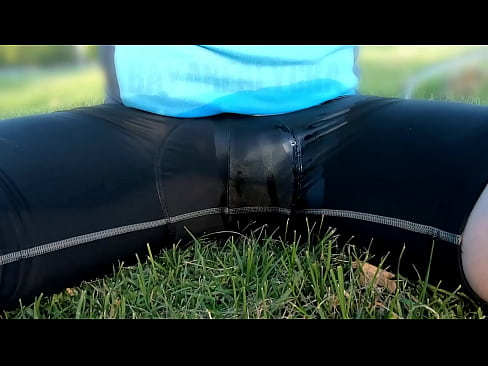 Piss in Spandex Sitting Outside