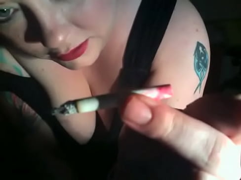 Chubby Domme Smoking 2 Eve Cigs With Dangling