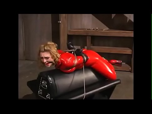 Bound in Red Latex Catsuit