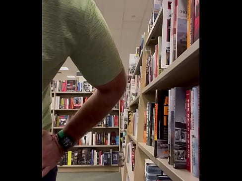 Secretly cumming at the bookstore when nobody was looking