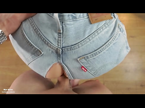 Cum snorting - Getting fucked through my ripped Levis jeans - Piss shower