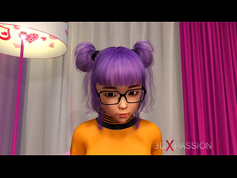 Sweet sex wihth a shy japanese nerdy girl wearing glasses