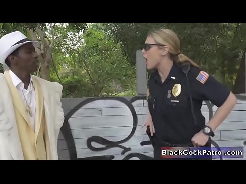 Female Cops Bust Black Pimp & Make Him Their Bitch