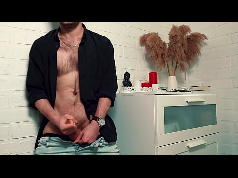 The handsome man jerks off on camera and cums loudly, splashing the floor with his sperm.  The handsome man jerks off on camera and cums loudly, splashing the floor with his sperm.