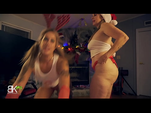 Slut Stepmom takes slut daughter to visit Trailer Park Santa for presents