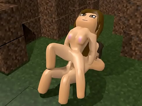 Fucking a big breast brunette in minecraft
