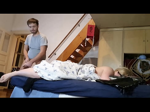 Step son sneak in his Mothers bedroom and cum on her feet
