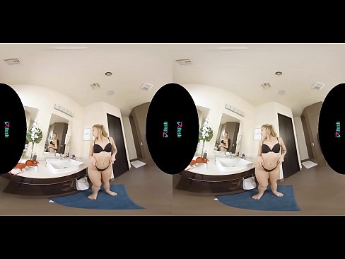 Your sexy blonde girlfriend lets you fuck her in virtual reality