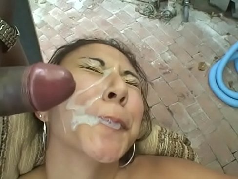Asian blonde babe enjoys rubbing her wet cunt as she blows a hard chocolate pole