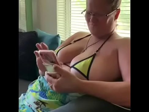 Amateur Texas teacher pulls swimsuit to the side to reveal snatch