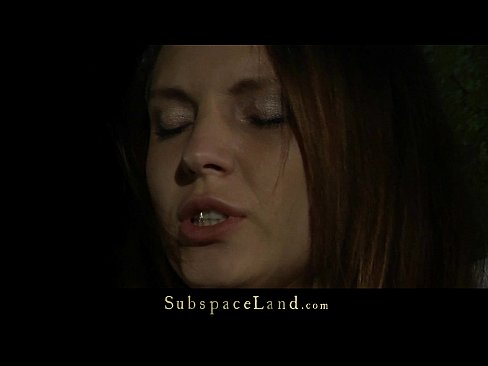 Nataly bound in the forest at night and fucked