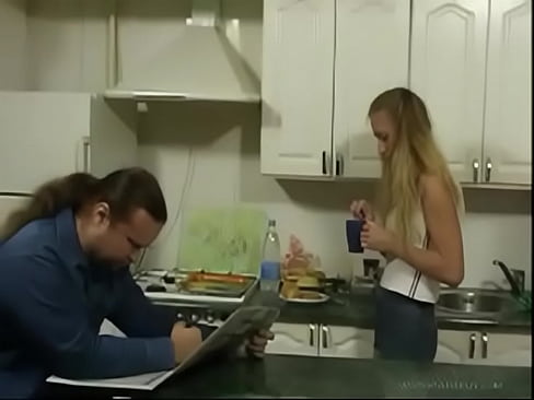 BritishTeen step Daughter seduce father in Kitchen for sex