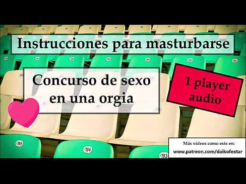 Instrucciones para masturbarse en un juego de orgias y parejas.