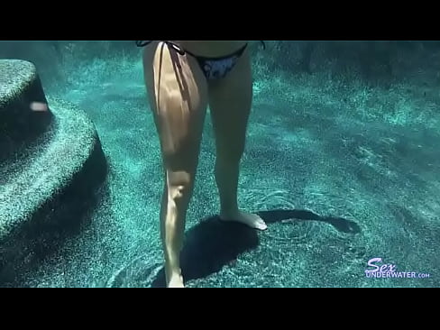 POV Brunette Underwater Stripping