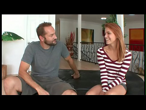 Redhead cutie discovers the joy of making a man cum with her mouth