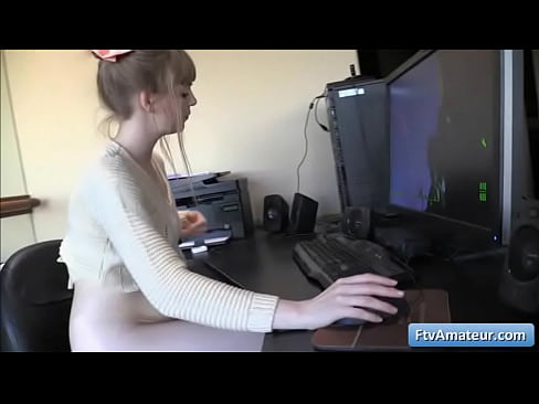 Watch this big tit blondie teenager who's into video games masturbate in her game room with big sex red toy and reach orgasm