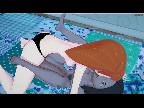 Kim Possible fingers her bully Bonnie then uses a strap on dildo.
