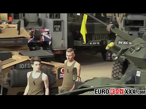 Twink soldiers hide for hot anal fuck fun