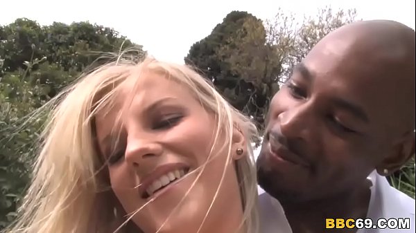 Busty blonde rides black cock