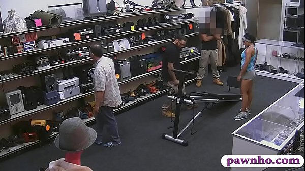 Amateur babe sucks off and gets her sweet coochie banged by nasty pawn guy inside his pawnshops office